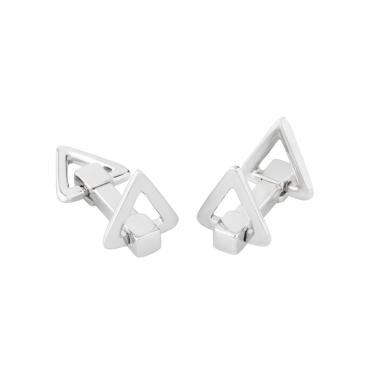 Triangle Solid Cufflinks, in Silver