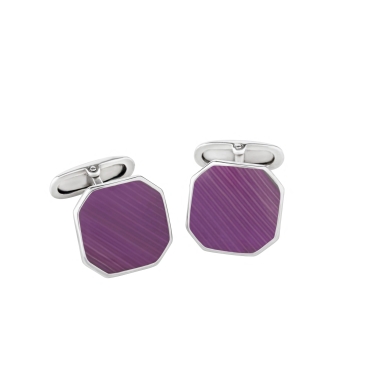 Purple Enamel, Cufflinks in Silver