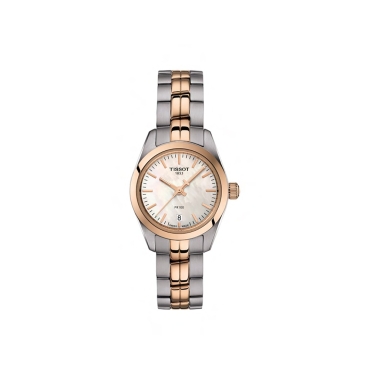 Tissot PR 100 Lady Small 25mm Mother of Pearl Dial Steel and 18k Rose Gold Bracelet