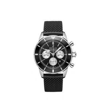 Breitling Superocean Heritage  B01 Chronograph 44, Black Dial  Black Rubber Strap
