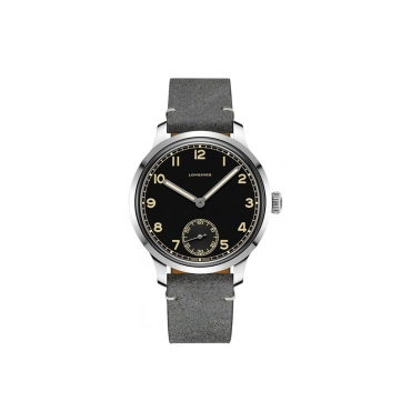 Longines Heritage Military 43mm Black Dial Leather Strap