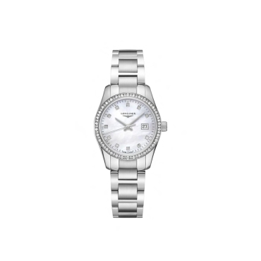 Longines Conquest 29.5mm Mother of Pearl Dial Stainless Steel Bracelet