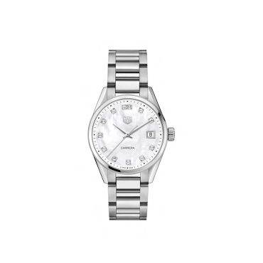 TAG Heuer Carrera Quartz 36mm, Mother of Pearl Dial Stainless Steel Bracelet