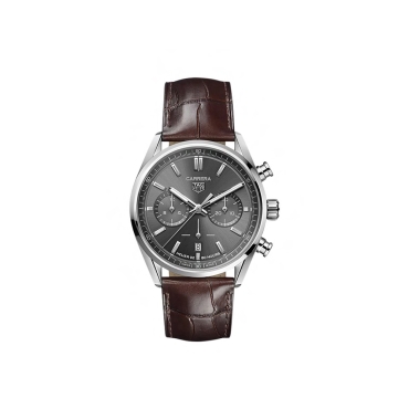 TAG Heuer Carrera Grey Dial 42mm Brown Leather Strap