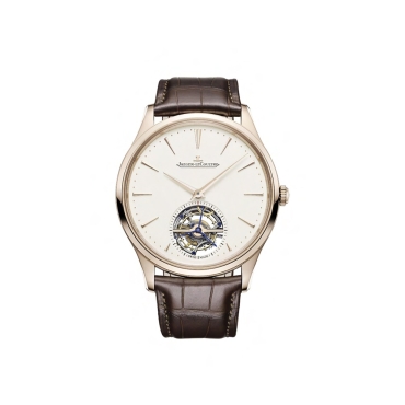 Jaeger-LeCoultre Master Ultra Thin Tourbillon 40mm Eggshell Dial Brown Leather Strap