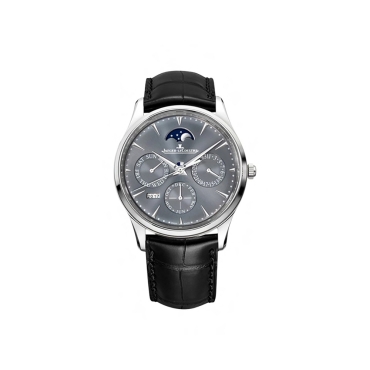 Jaeger-LeCoultreMaster Ultra Thin Perpetual 39mm, White Gold Grey Dial Black Leather Strap