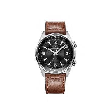 Jager-LeCoultre Polaris   Automatic 41mm, Black Dial  Brown Leather Strap