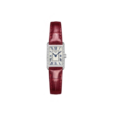 Longines DolceVita 17.7mm Silver Dial Red Leather Bracelet