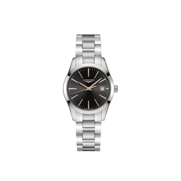 Longines Conquest 34mm Black Dial  Stainless Steel Bracelet