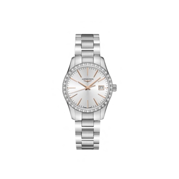 Longines Conquest 34mm Silver Dial Stainless Steel Bracelet