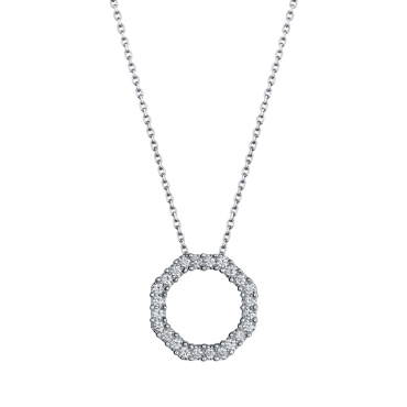 Diamond Hexagon 18ct White Gold Necklace