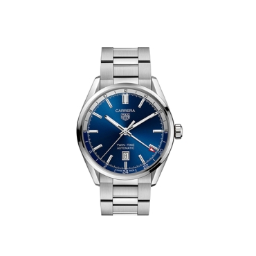 TAG Heuer Carrera Twin-Time  Blue Dial 41mm  Stainless Steel Bracelet