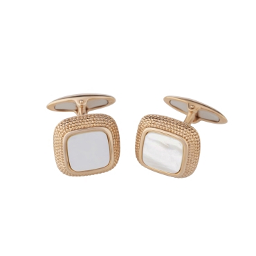Mother-of-Pearl Stone, Rose Gold Plated Cufflinks