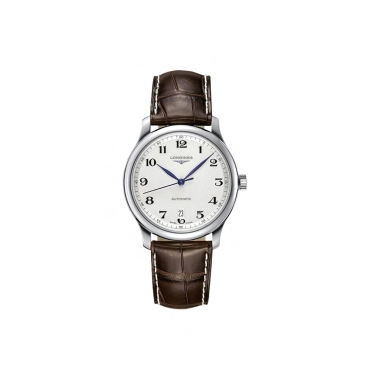 Longines Master  38.5mm Silver Dial Leather Strap