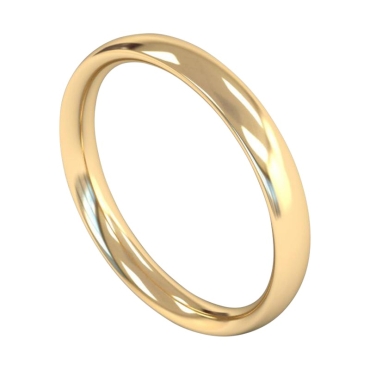 Ladies Heavy Weight Traditional Court 3mm Wedding Band in 18ct Yellow Gold