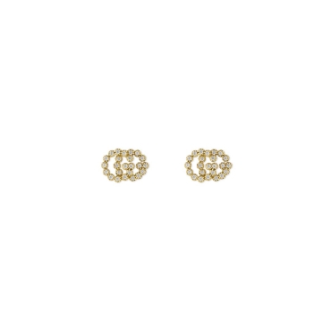Gucci 18ct Yellow Gold Diamond GG Running Stud Earrings