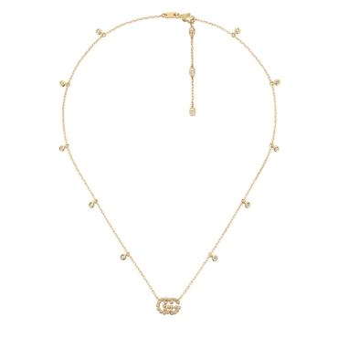 Gucci 18ct Yellow Gold 10 Diamond Running G Necklace