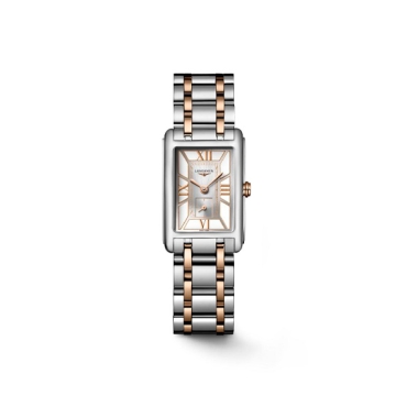 Longines DolceVita 20.8 x 30mm White Dial Stainless Steel and 18ct Pink Gold Bracelet