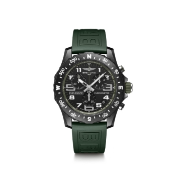Endurance Pro 44mm Black and Green Dial Green Rubber Strap