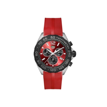 TAG Heuer Formula 1 43mm Chronograph Red Dial Red Rubber Strap