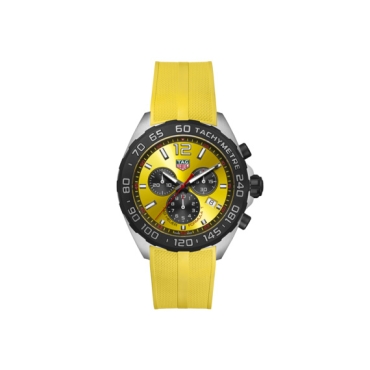 TAG Heuer Formula 1 43mm Chronograph Yellow Dial Yellow Rubber Strap