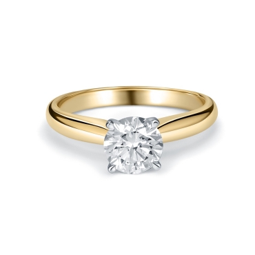 Round Brilliant Cut Solitaire Diamond Ring in 18ct Yellow Gold