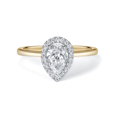 Pear Cut Diamond Halo Ring in 18ct Yellow Gold