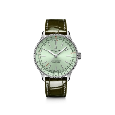 Breitling Navitimer Automatic 36 Green Dial Stainless Steel Green Alligator Leather Strap
