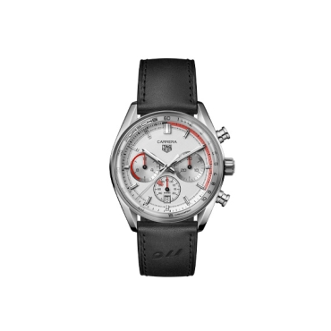 TAG Heuer Carrera Chronosprint X Porsche 42mm Silver Dial Stainless Steel Black Leather Strap