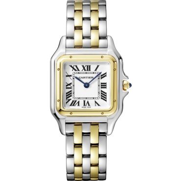 Panthère de Cartier Watch Medium Model, Quartz Movement, Yellow Gold, Steel 