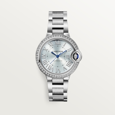 Ballon Bleu de Cartier Watch, 33mm, Blue Dial, Steel Bracelet