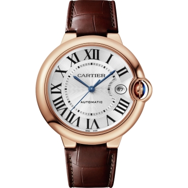 Ballon Bleu de Cartier watch, 40 mm, Mechanical Movement, Automatic Winding, Rose Gold, Leather