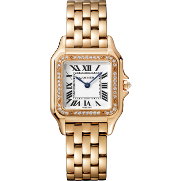 Panthère de Cartier Watch, Medium Model, Quartz Movement, Rose Gold, Diamonds