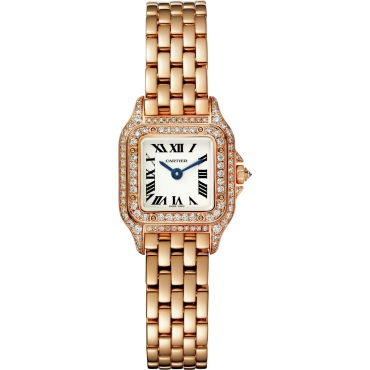 Panthère de Cartier Watch, Mini Model, Quartz Movement, Rose Gold, Diamonds
