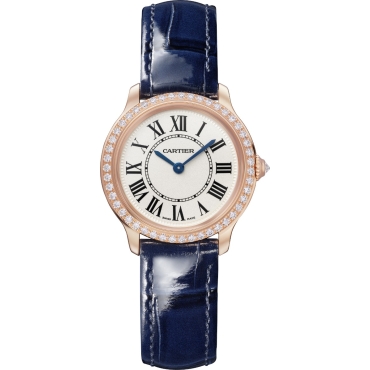 Ronde Louis Cartier Watch, 29mm, Quartz Movement, Rose Gold, Diamonds
