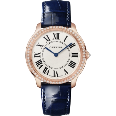 Ronde Louis Cartier Watch, 36mm, Quartz Movement, Rose Gold, Diamonds