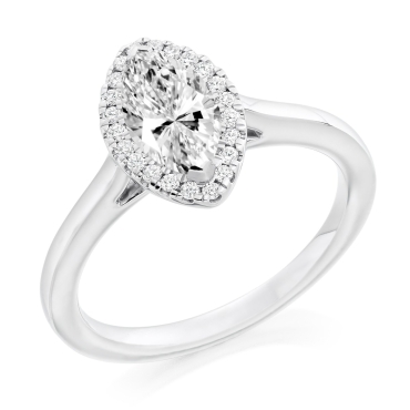 Marquise Cut Diamond Ring with Castel Bezel in Platinum