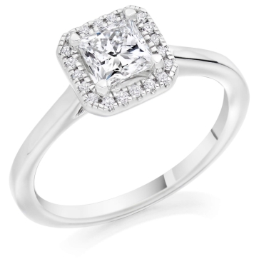 Princess Cut Diamond Bezel Ring in Platinum