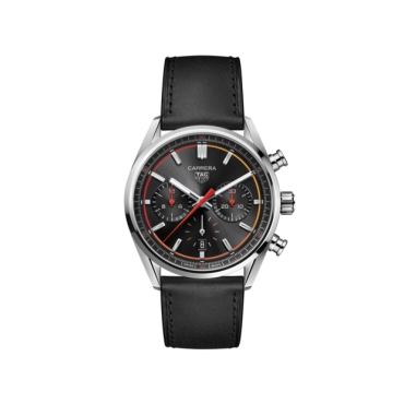TAG Heuer Carrera Chronograph 42mm Black Dial Black Leather Strap