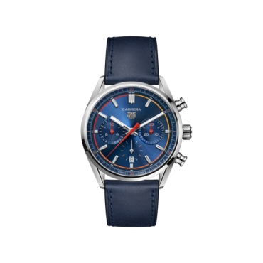 TAG Heuer Carrera Chronograph 42mm Blue Dial Blue Leather Strap
