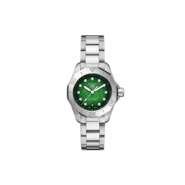 TAG Heuer Aquaracer Professional 200 30mm Green Dial with Diamonds Steel Bracelet