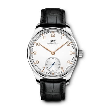 IWC Portugieser Automatic  40.4mm White Dial Black Leather Strap