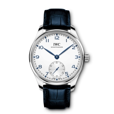 IWC  Portugieser Automatic 40.4mm White Dial Blue Leather Strap