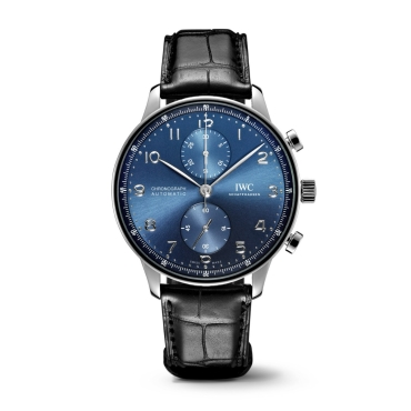 IWC Portugieser Chronograph 41mm Blue Dial Black Leather Strap