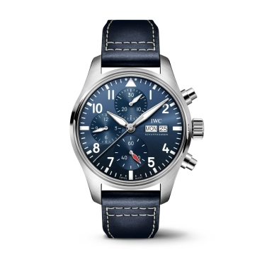 IWC Pilot's Watch Chronograph 41 Blue Dial Blue Leather Strap