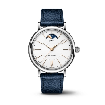 IWC Portofino Automatic Moon Phase 37mm Stainless Steel Blue Leather Strap