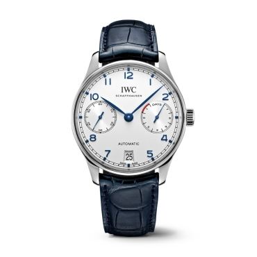 IWC Portugieser Automatic 42.3mm White Dial Blue Leather Strap