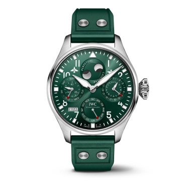 IWC Big Pilot's Watch Perpetual Calendar 46mm Green Dial Stainless Steel Green Rubber Strap
