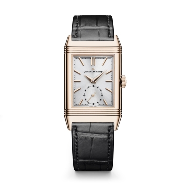 Jaeger-LeCoultre Reverso Tribute Small Seconds 45.6x27.4mm Rose Gold Black Leather Strap