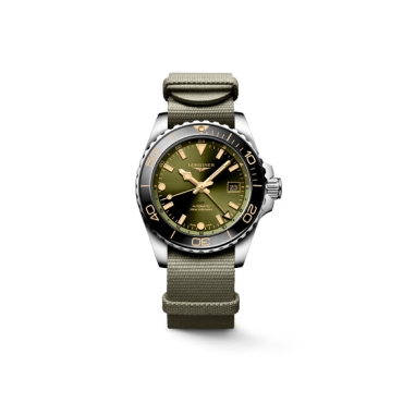 Longines HydroConquest GMT 41mm Automatic Green Dial Green Textile Strap